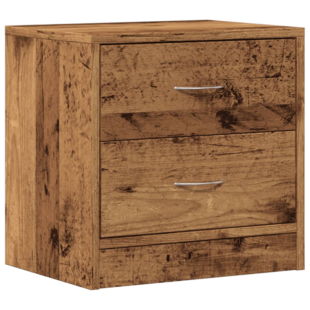 sengebord 40x30x40 cm konstrueret træ gammelt trælook - Flotthjem