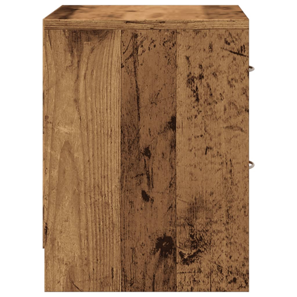 sengebord 40x30x40 cm konstrueret træ gammelt trælook - Flotthjem