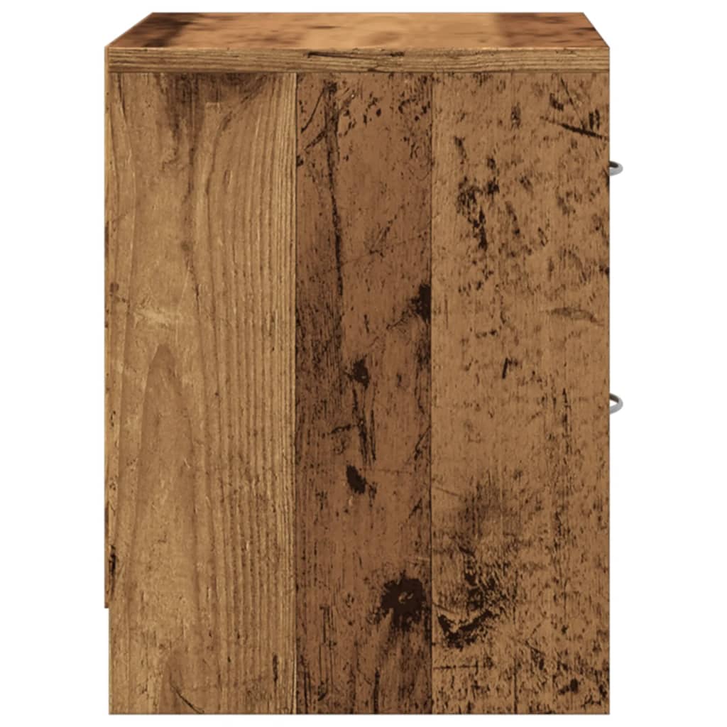 sengeborde 2 stk. 40x30x40 cm konstrueret træ gammelt trælook - Flotthjem