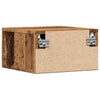 væghængt sengebord 35x35x20 cm antikt trælook - Flotthjem