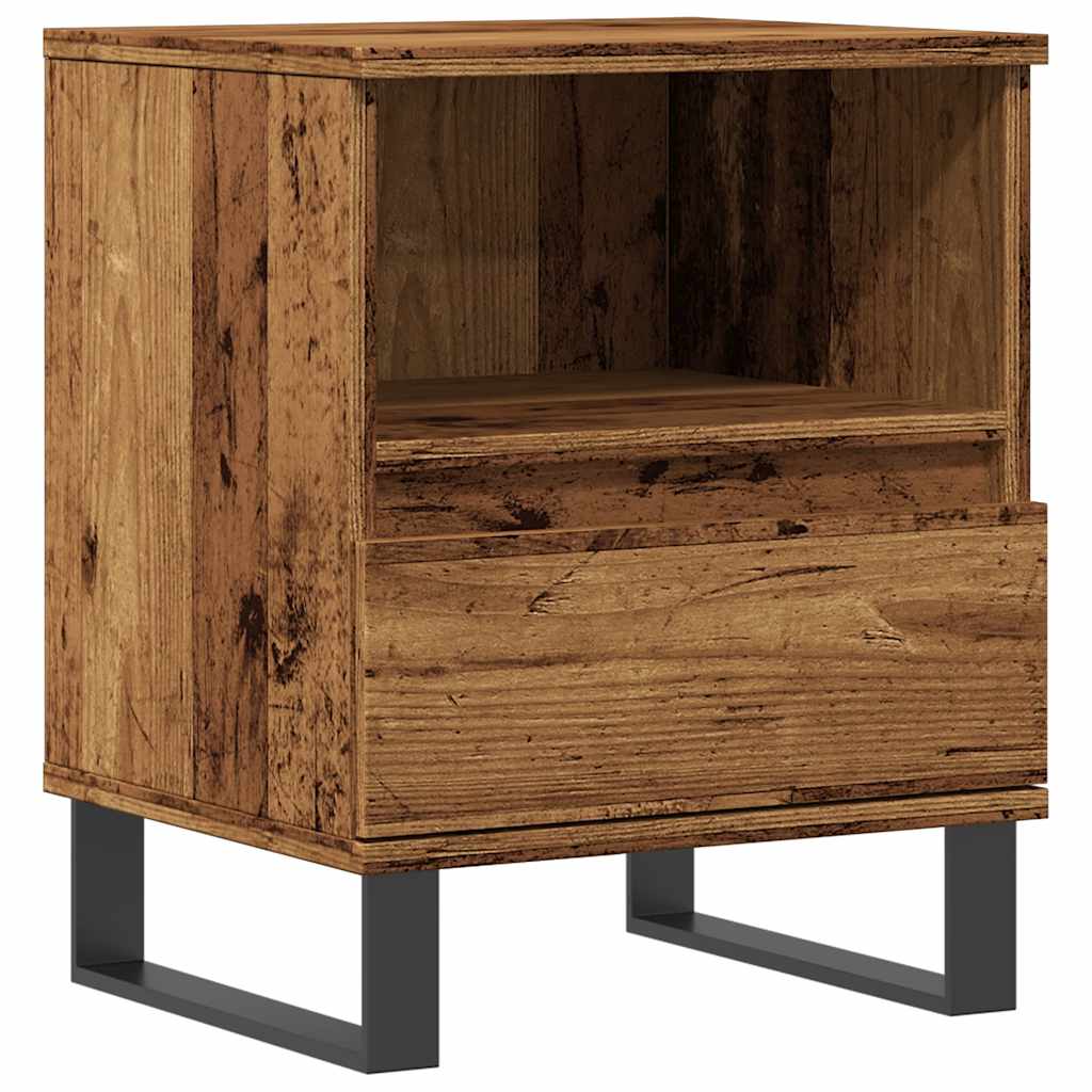 sengebord 40x35x50 cm konstrueret træ antikt træ - Flotthjem