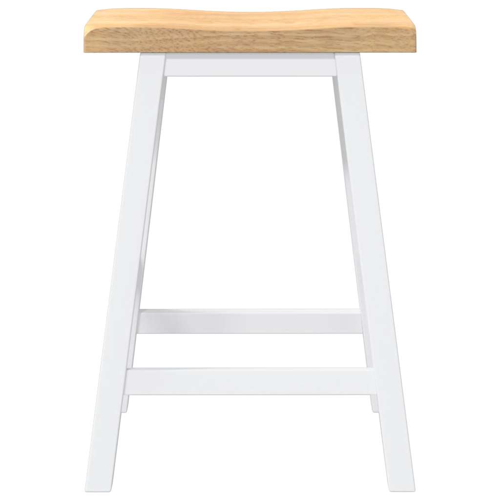 barstole 2 stk. massivt gummitræ hvid