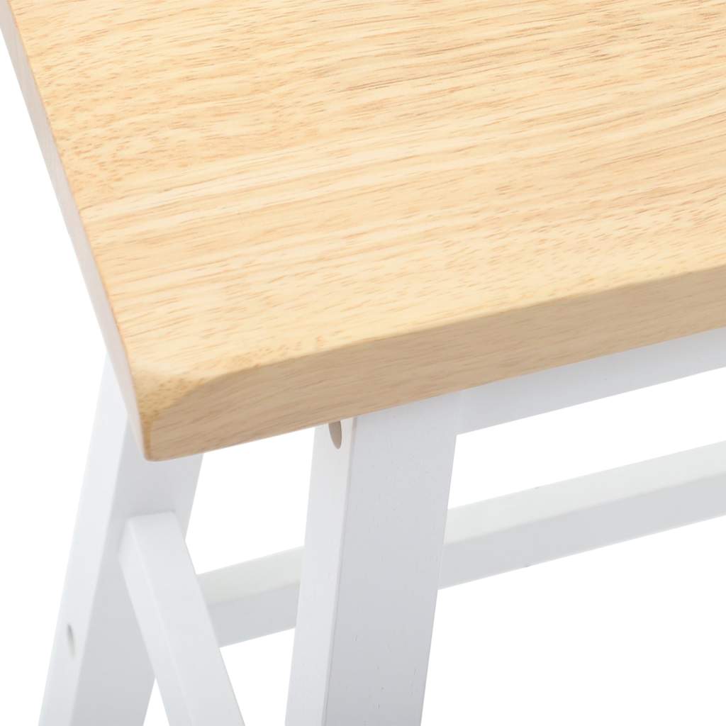 barstole 2 stk. massivt gummitræ hvid