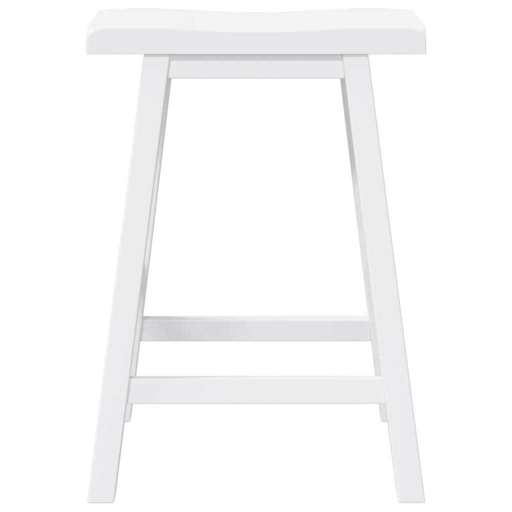 barstole 2 stk. massivt gummitræ hvid