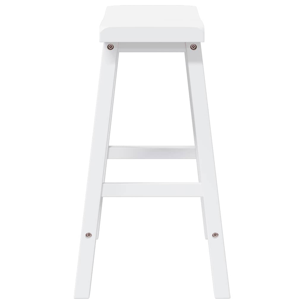 barstole 2 stk. massivt gummitræ hvid