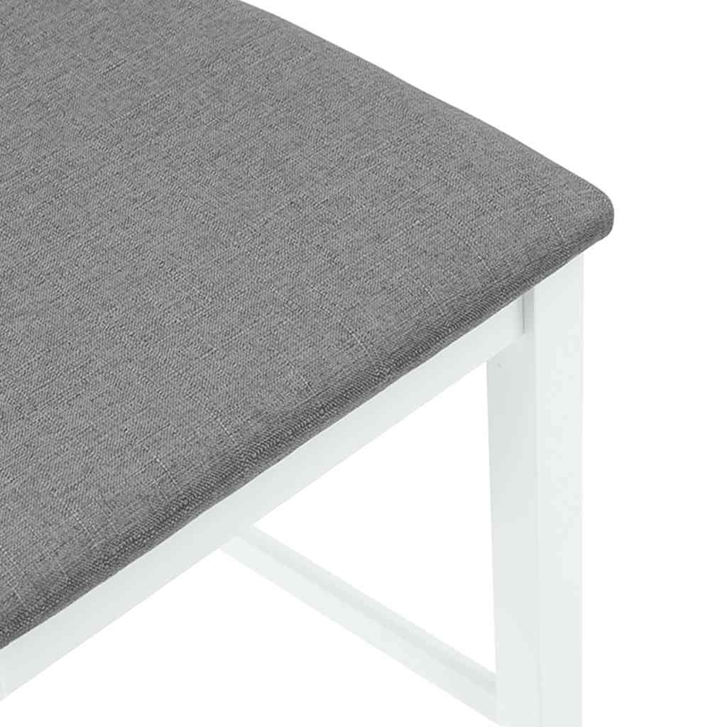 barstole med hynder 2 stk. massivt gummitræ hvid