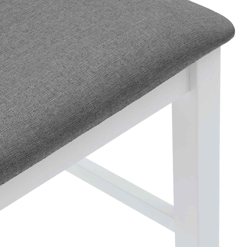 barstole med hynder 2 stk. massivt gummitræ hvid