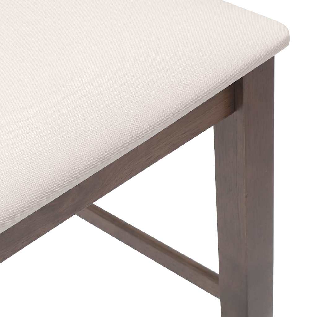 barstole med hynder 2 stk. massivt gummitræ brun