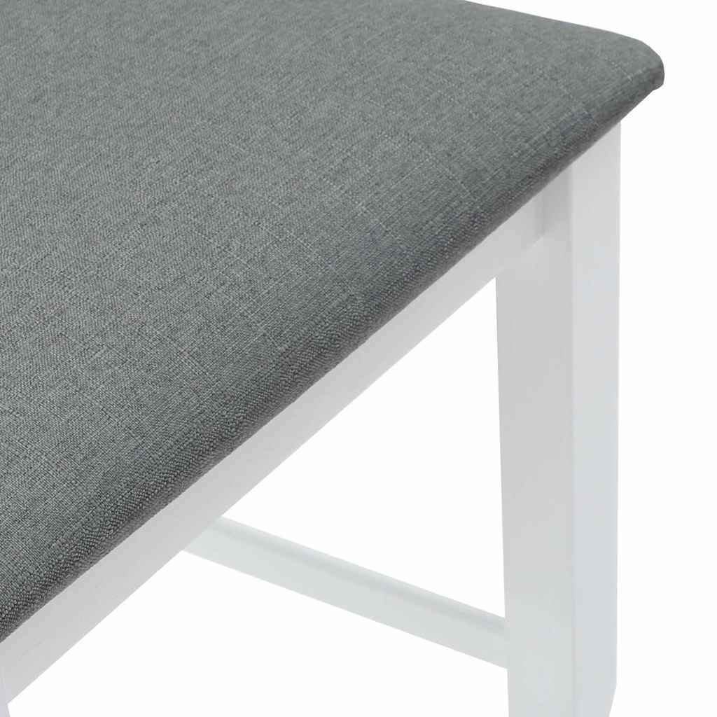 barstole med hynder 2 stk. massivt gummitræ hvid