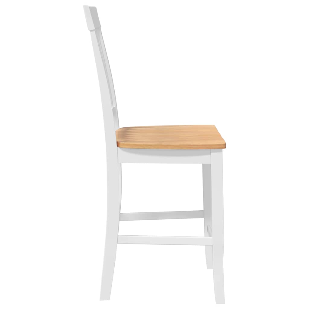 barstole 2 stk. massivt gummitræ hvid