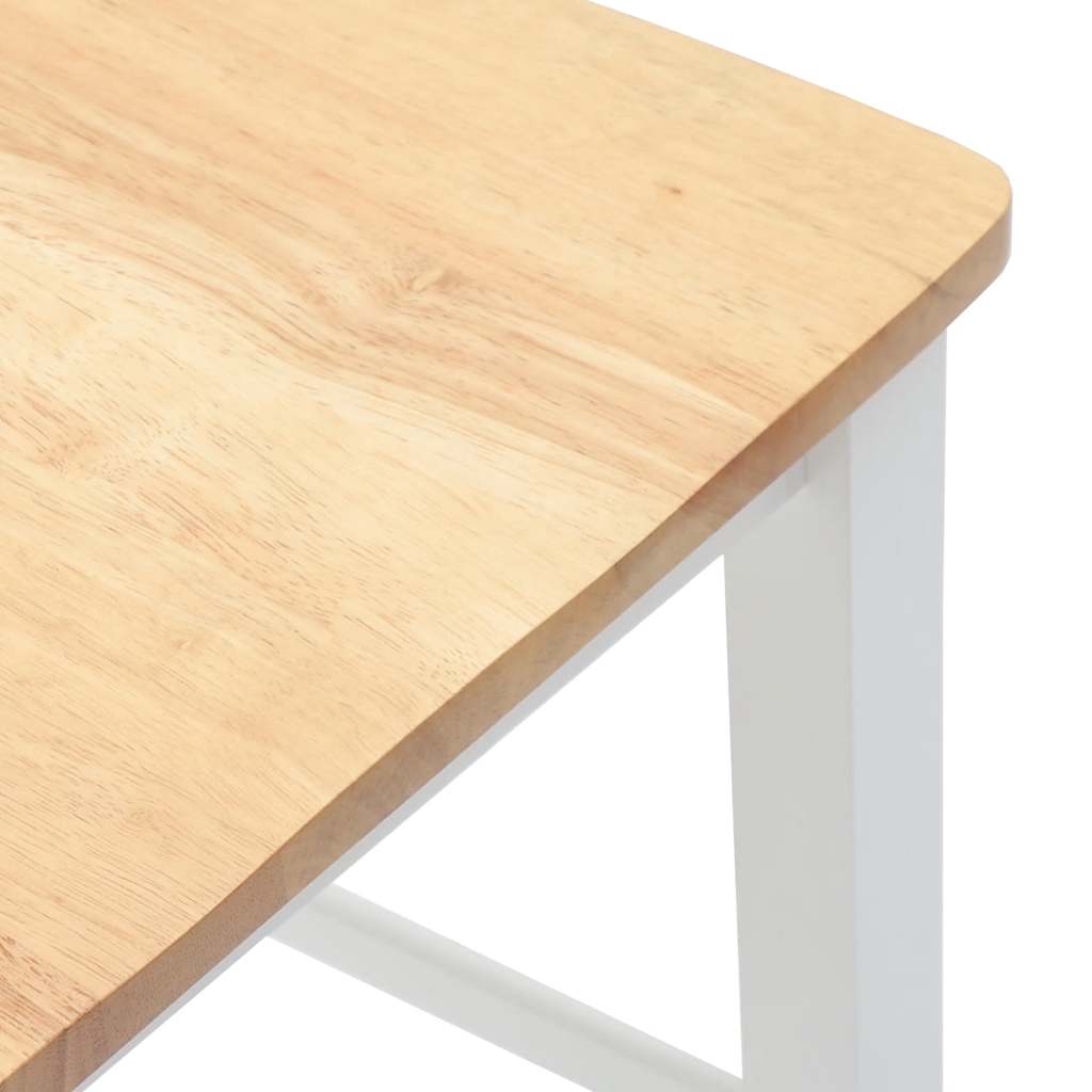 barstole 2 stk. massivt gummitræ hvid