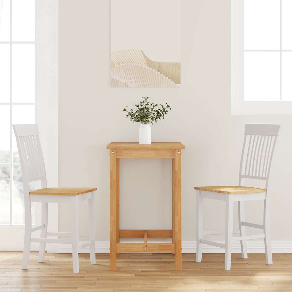 barstole 2 stk. massivt gummitræ hvid