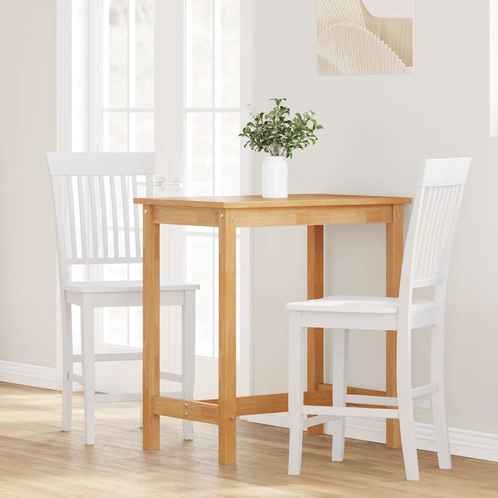 barstole 2 stk. massivt gummitræ hvid