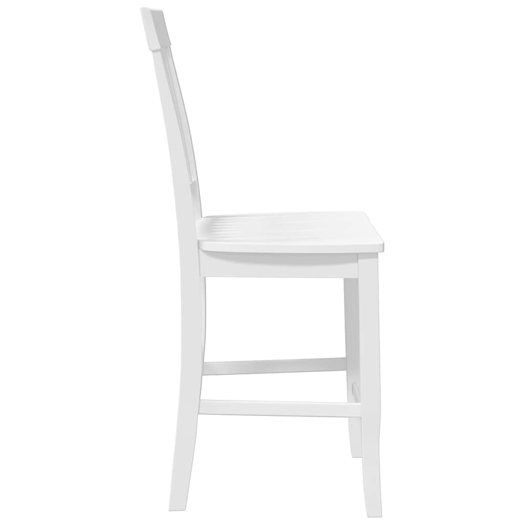 barstole 2 stk. massivt gummitræ hvid