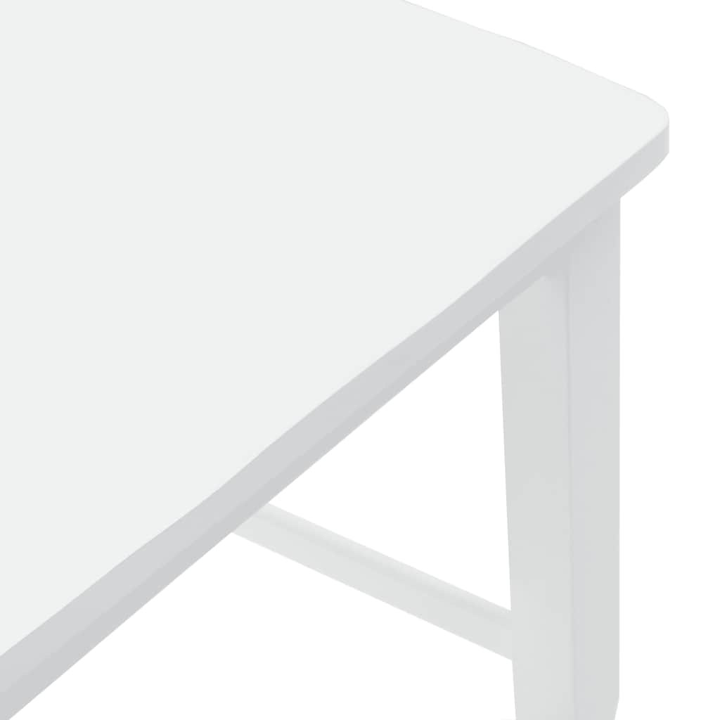 barstole 2 stk. massivt gummitræ hvid