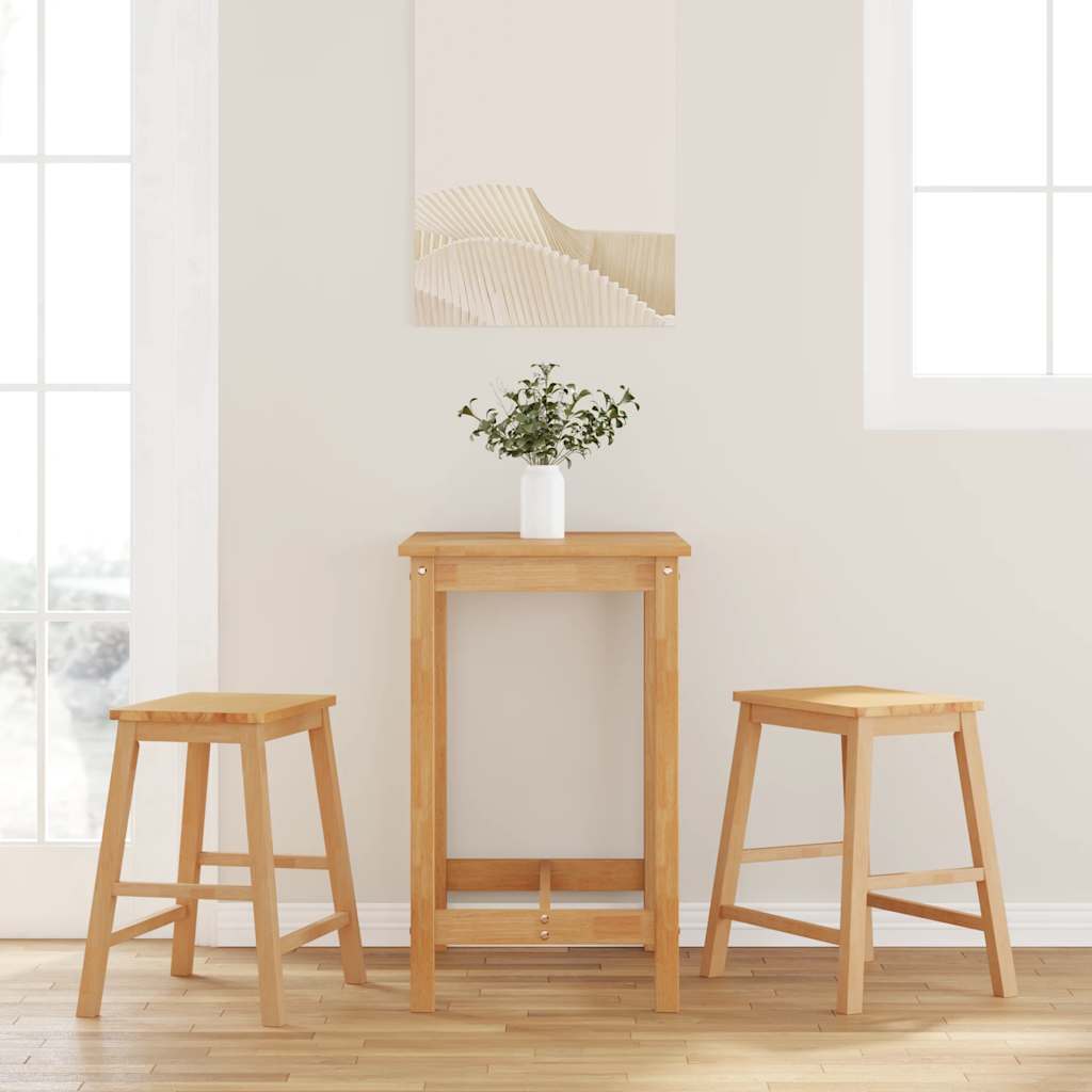 barstole 2 stk. massivt gummitræ