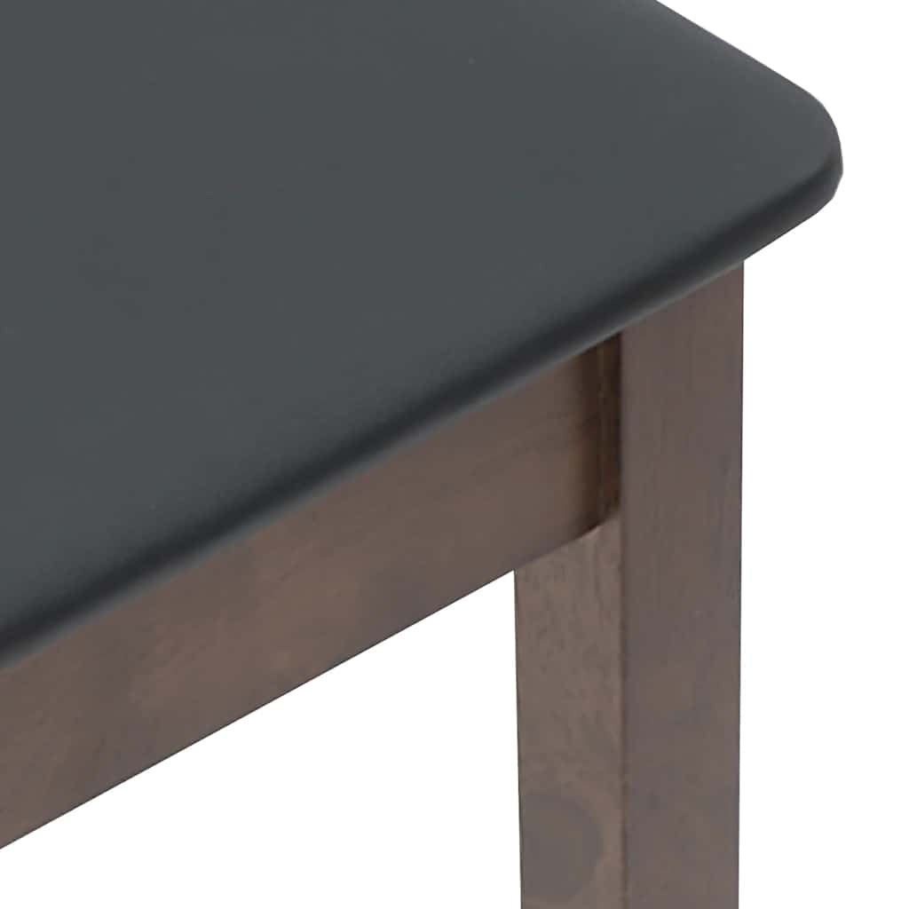 barstole med hynder 2 stk. massivt gummitræ brun