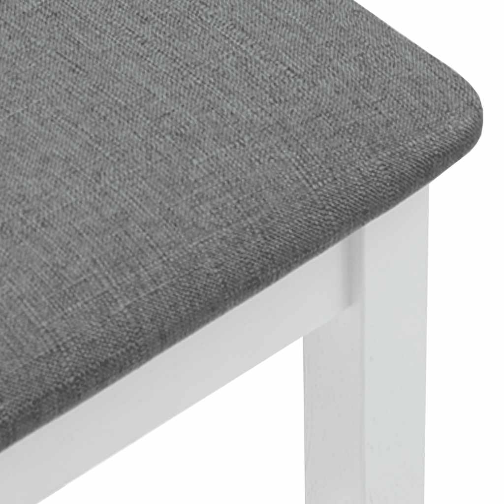 barstole med hynder 2 stk. massivt gummitræ hvid