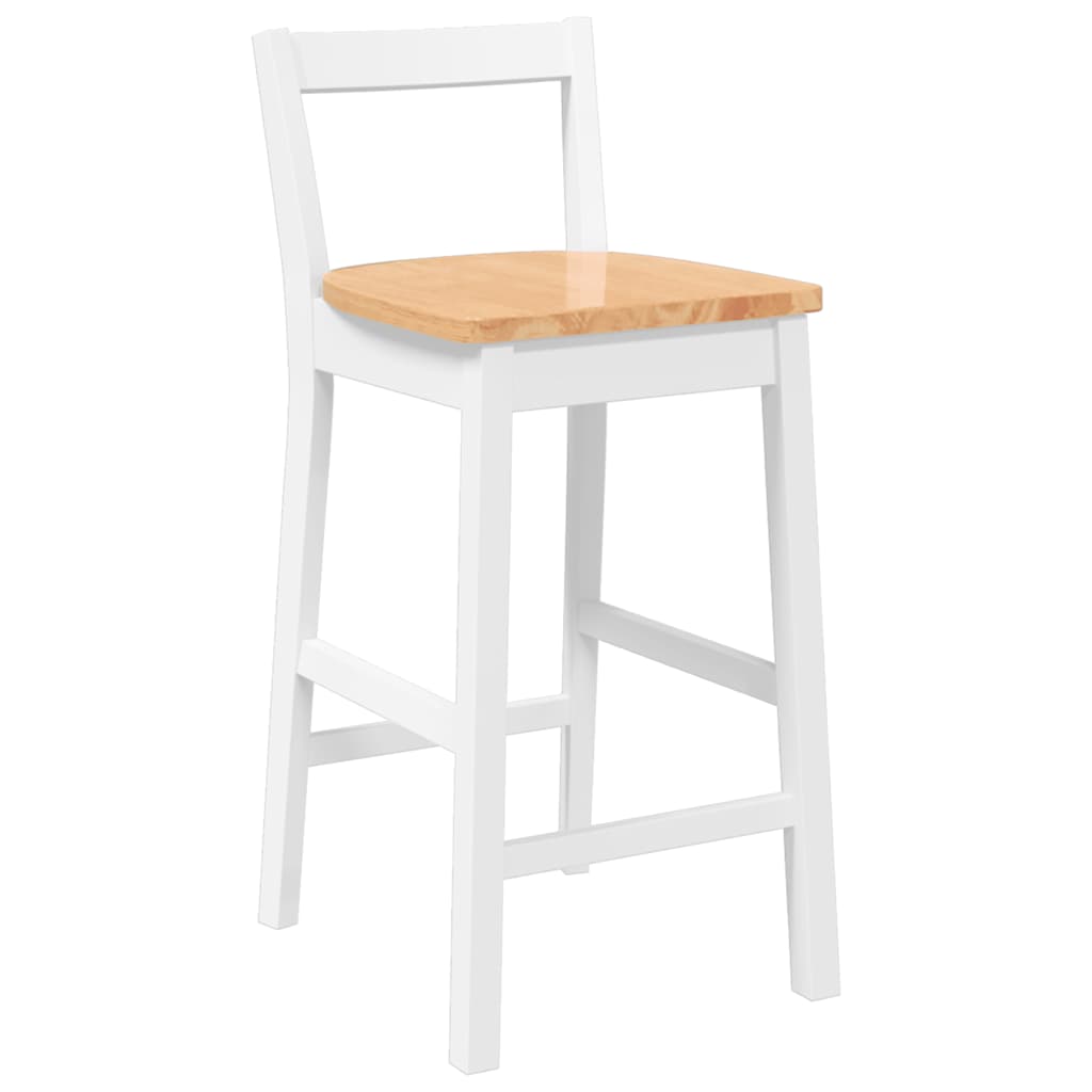 barstole 2 stk. massivt gummitræ hvid