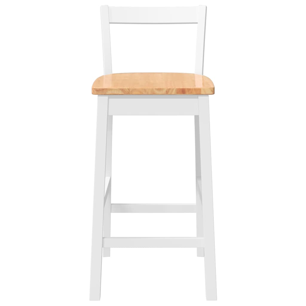 barstole 2 stk. massivt gummitræ hvid