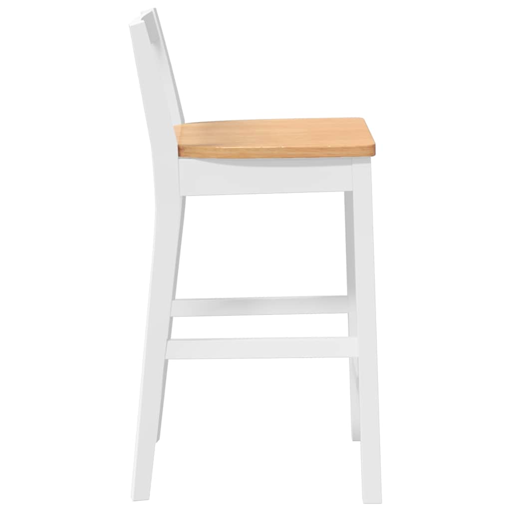 barstole 2 stk. massivt gummitræ hvid