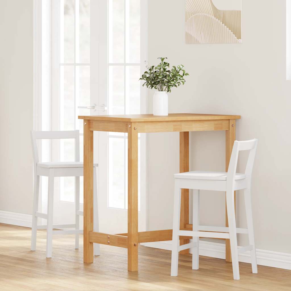 barstole 2 stk. massivt gummitræ hvid