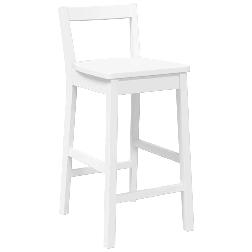 barstole 2 stk. massivt gummitræ hvid