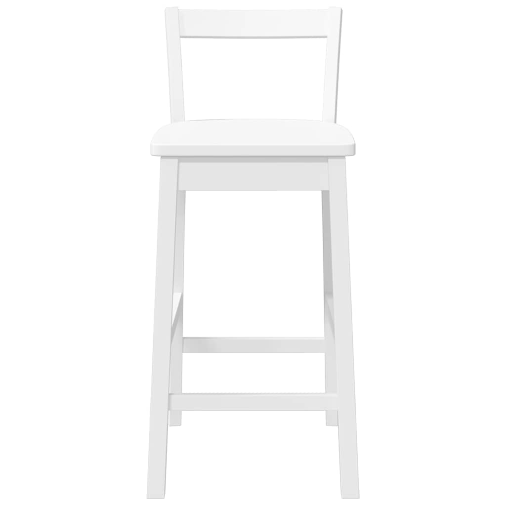 barstole 2 stk. massivt gummitræ hvid