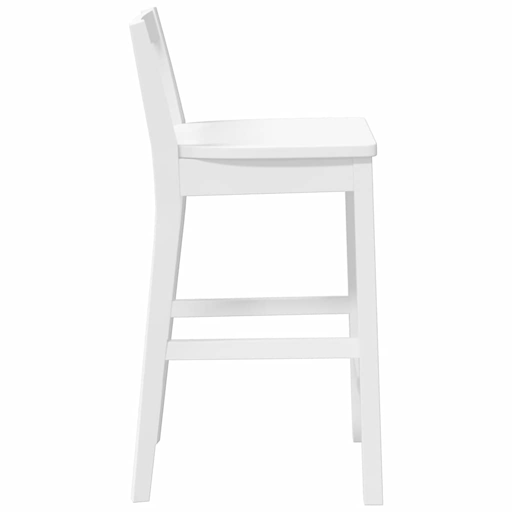 barstole 2 stk. massivt gummitræ hvid