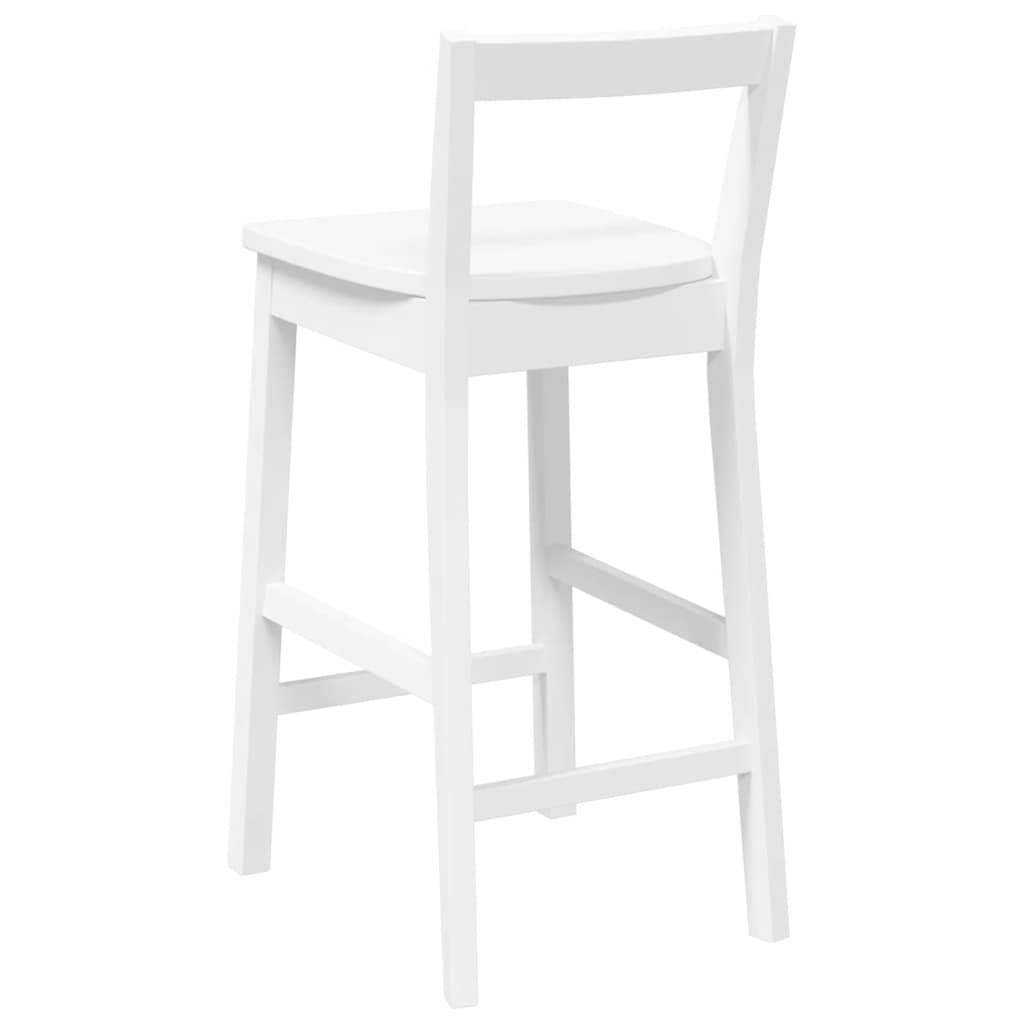 barstole 2 stk. massivt gummitræ hvid