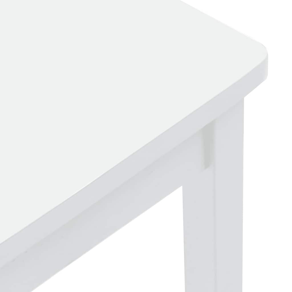 barstole 2 stk. massivt gummitræ hvid