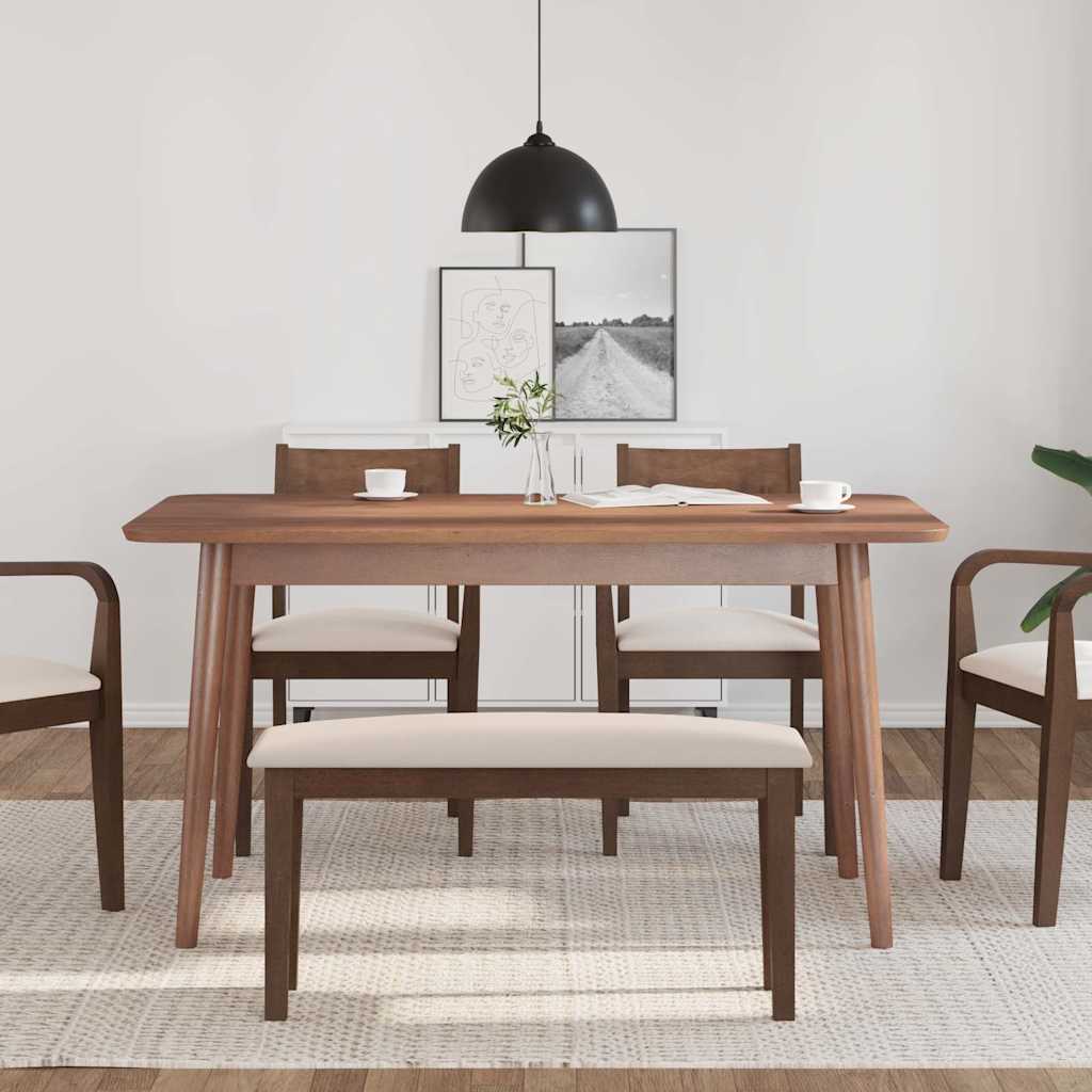 bænk 90 cm massivt gummitræ brun