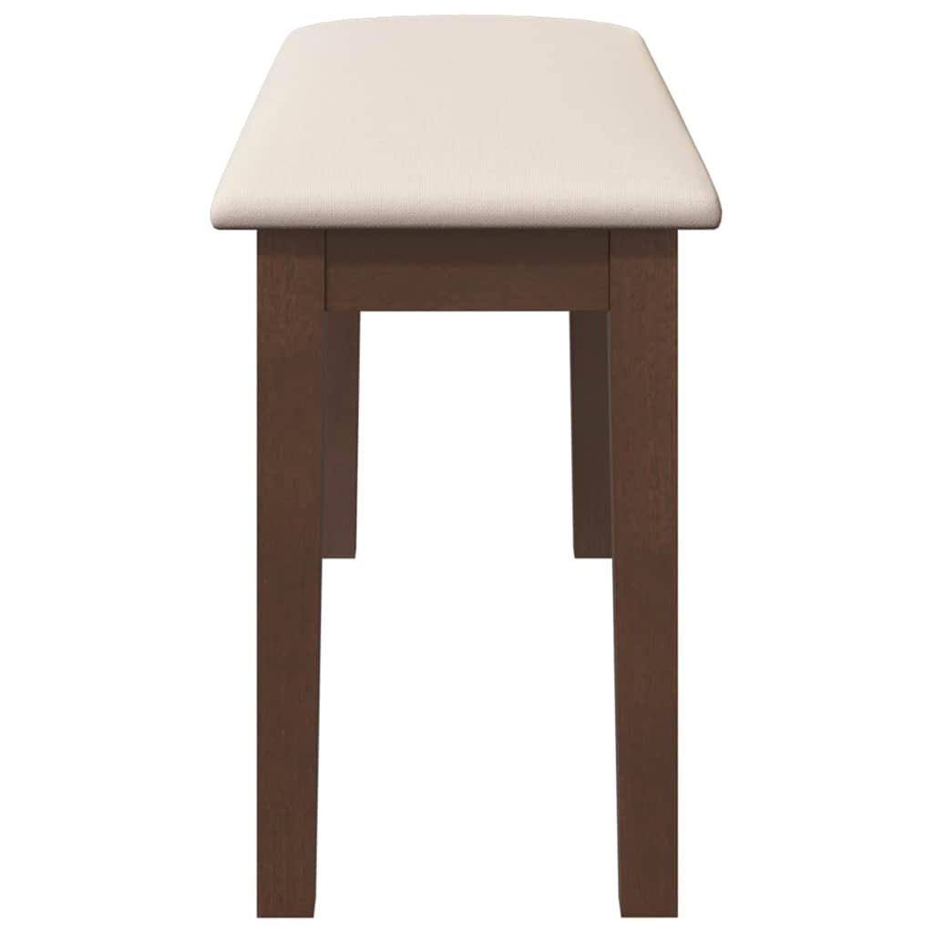 bænk 90 cm massivt gummitræ brun