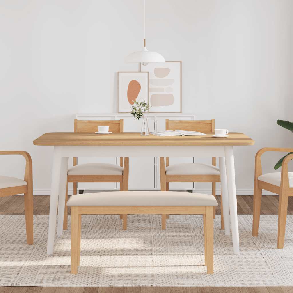 bænk 90 cm massivt gummitræ