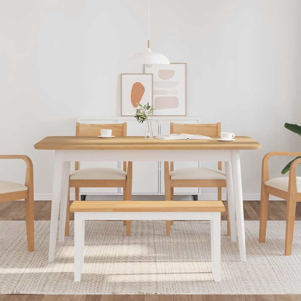 bænk 90 cm massivt gummitræ