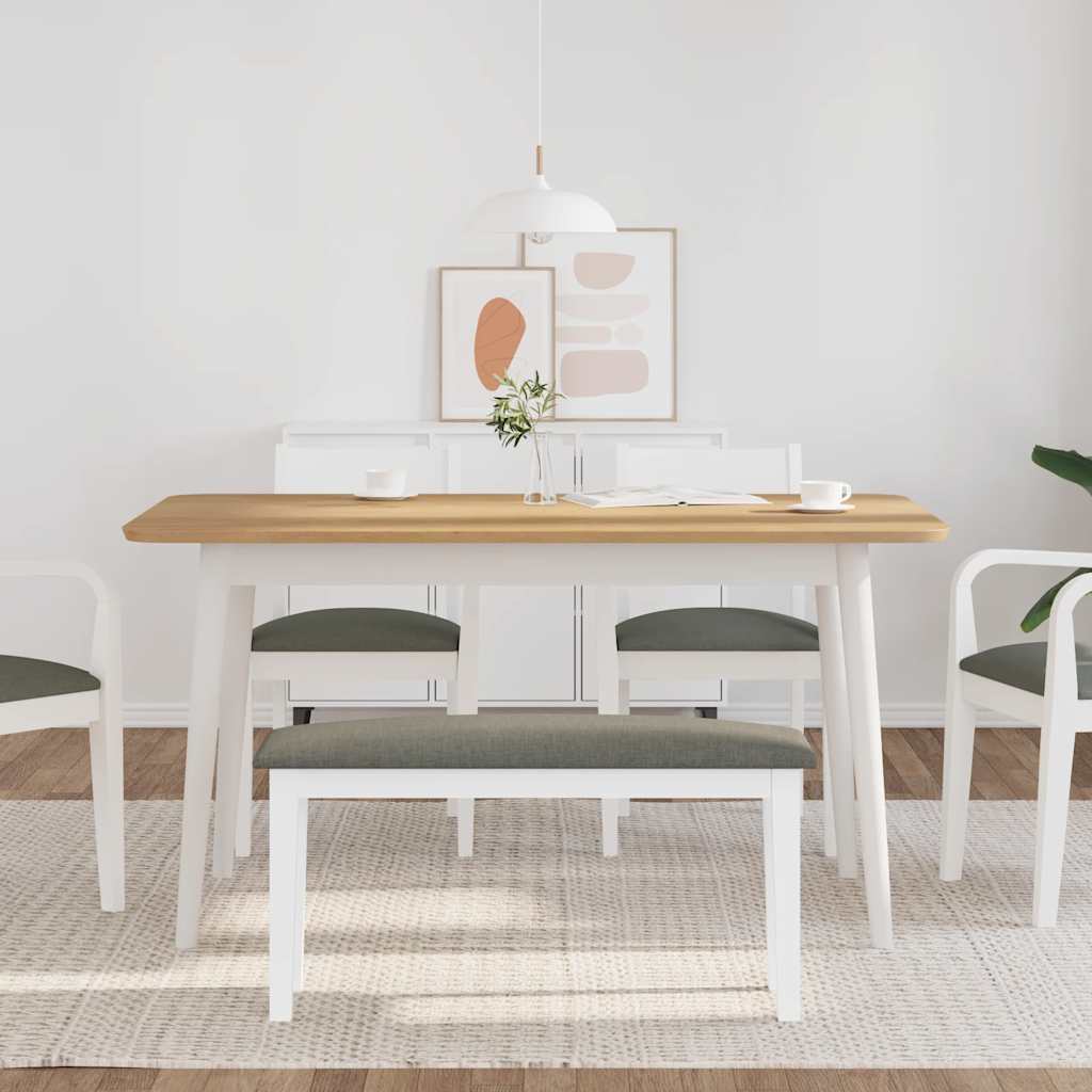 bænk 90 cm massivt gummitræ hvid