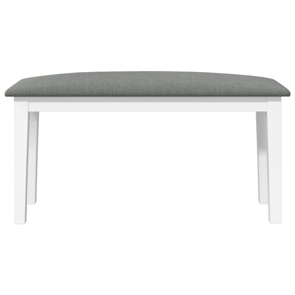 bænk 90 cm massivt gummitræ hvid