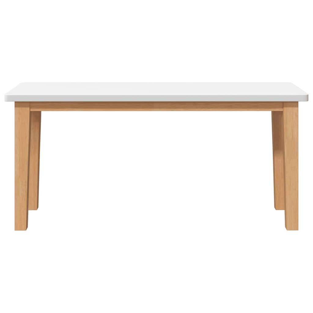 bænk 90 cm massivt gummitræ hvid
