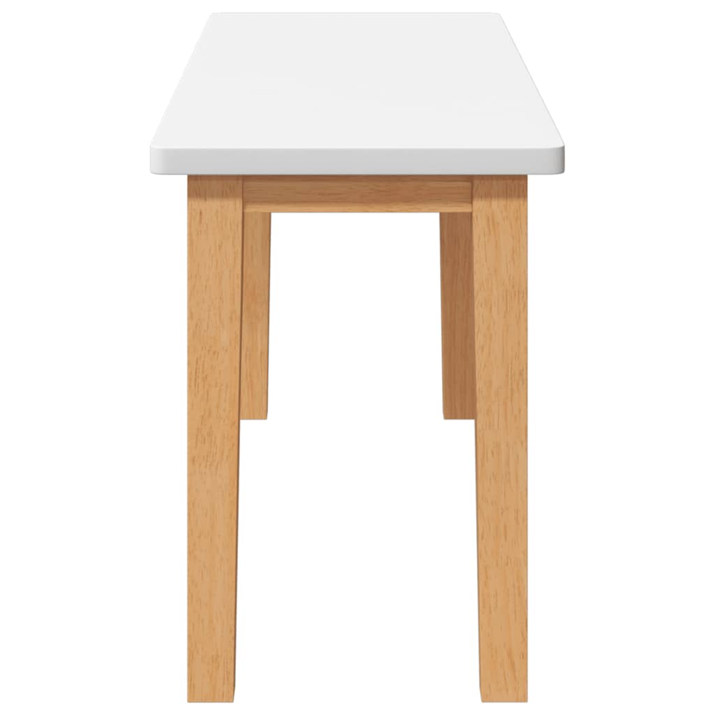 bænk 90 cm massivt gummitræ hvid