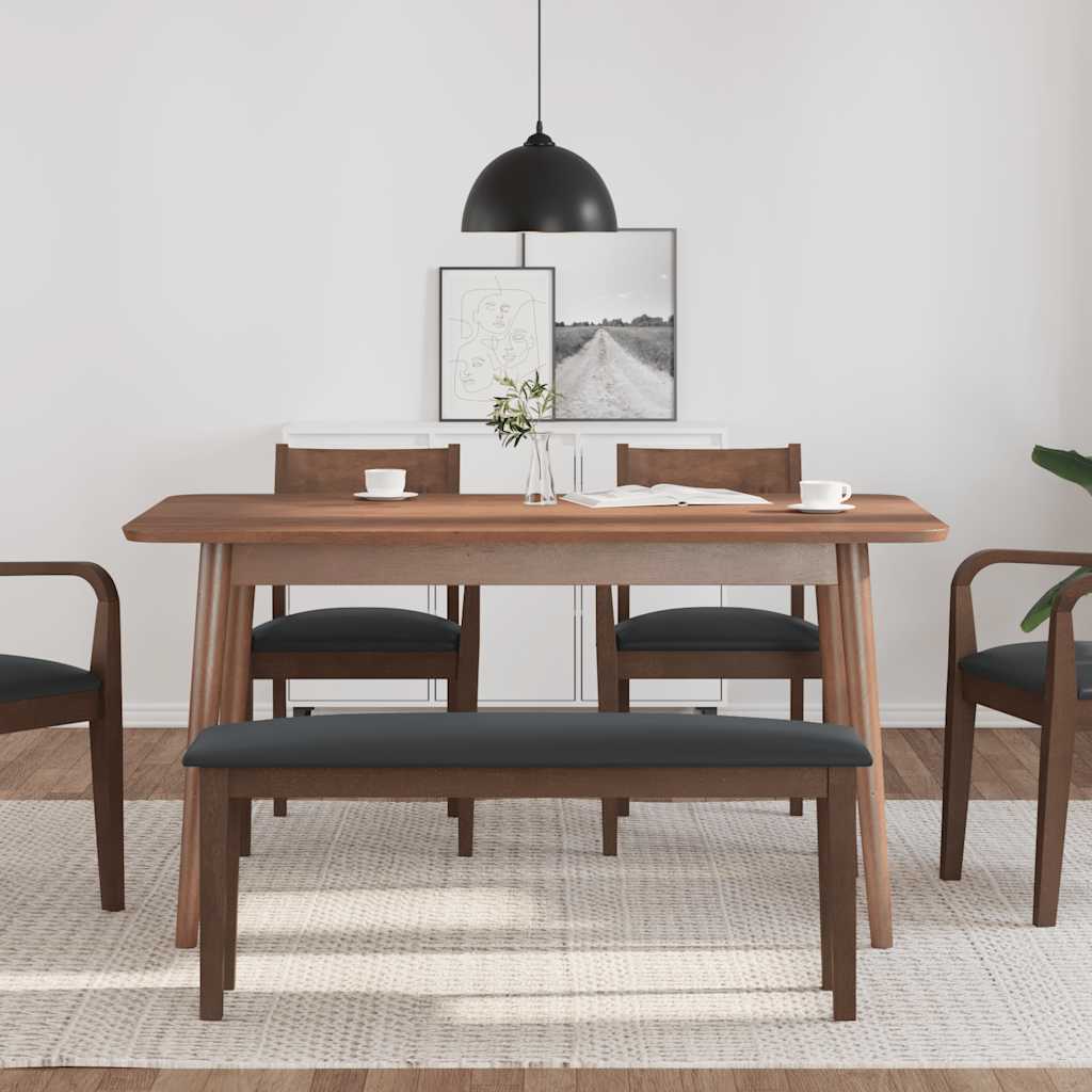 bænk 110 cm massivt gummitræ brun