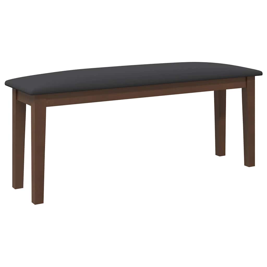 bænk 110 cm massivt gummitræ brun