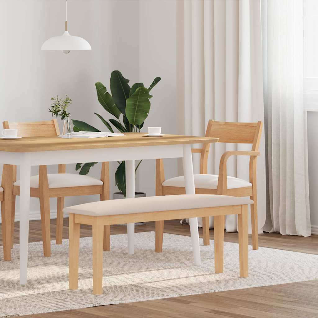 bænk 110 cm massivt gummitræ