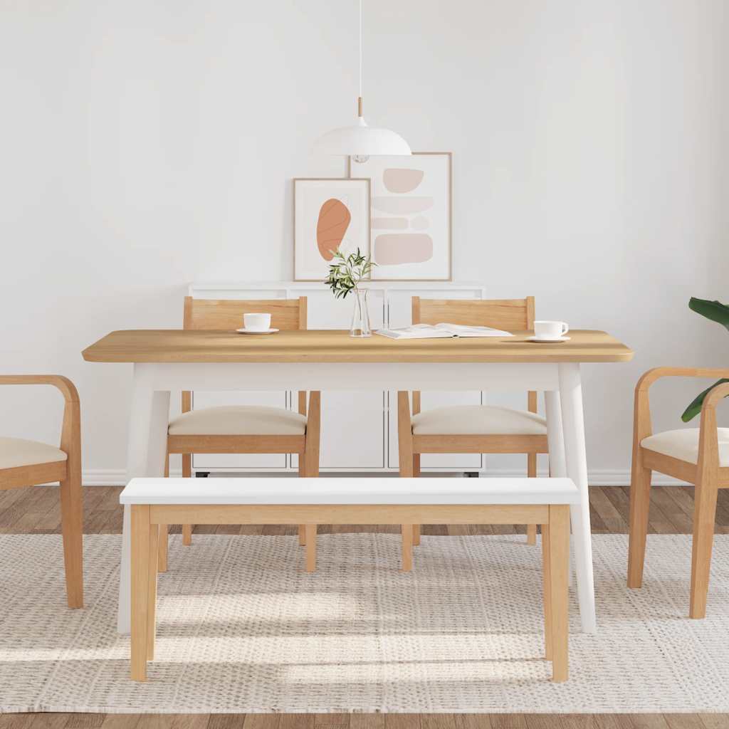 bænk 110 cm massivt gummitræ