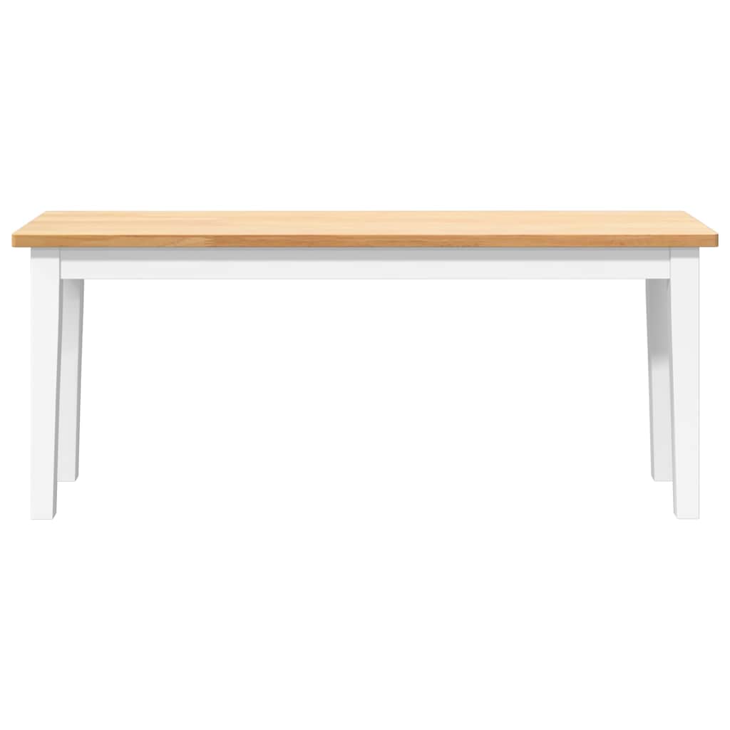 bænk 110 cm massivt gummitræ hvid