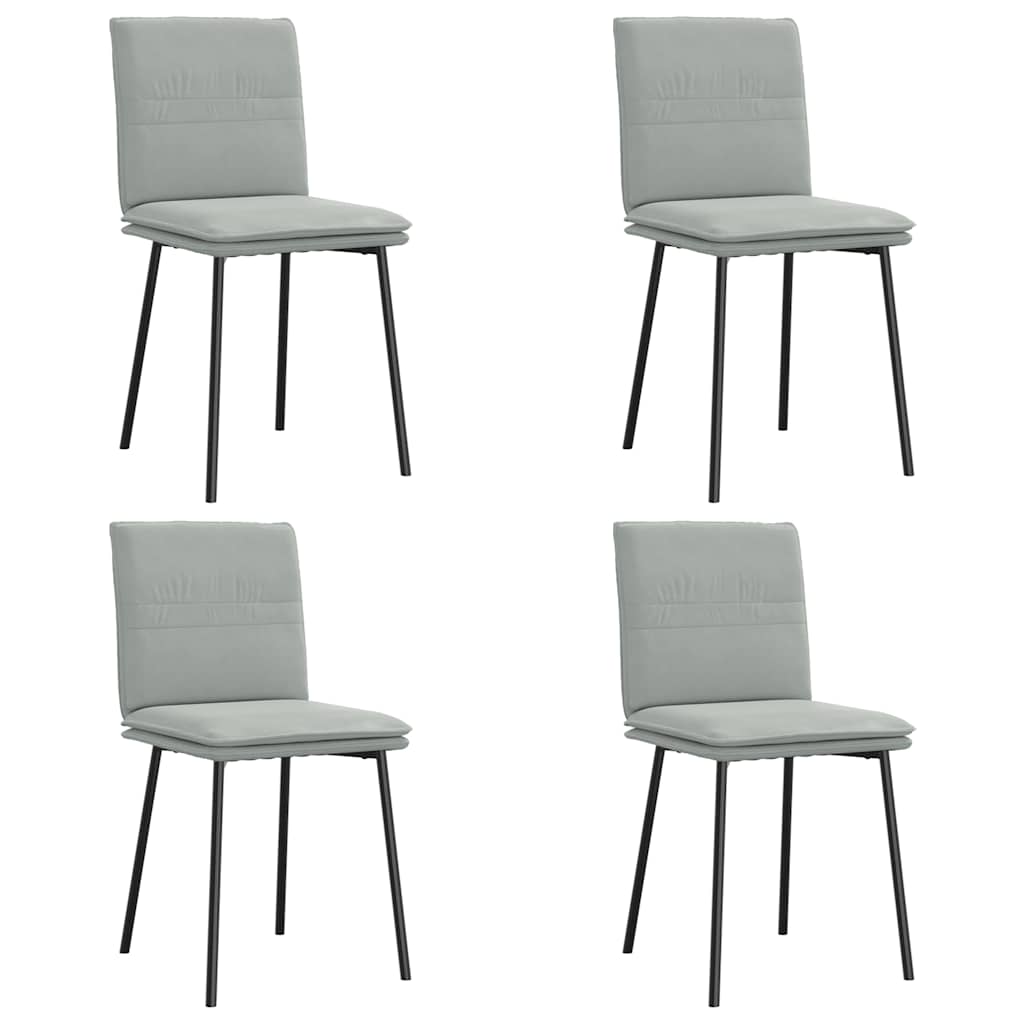 spisebordsstole 4 stk. velour lysegrå