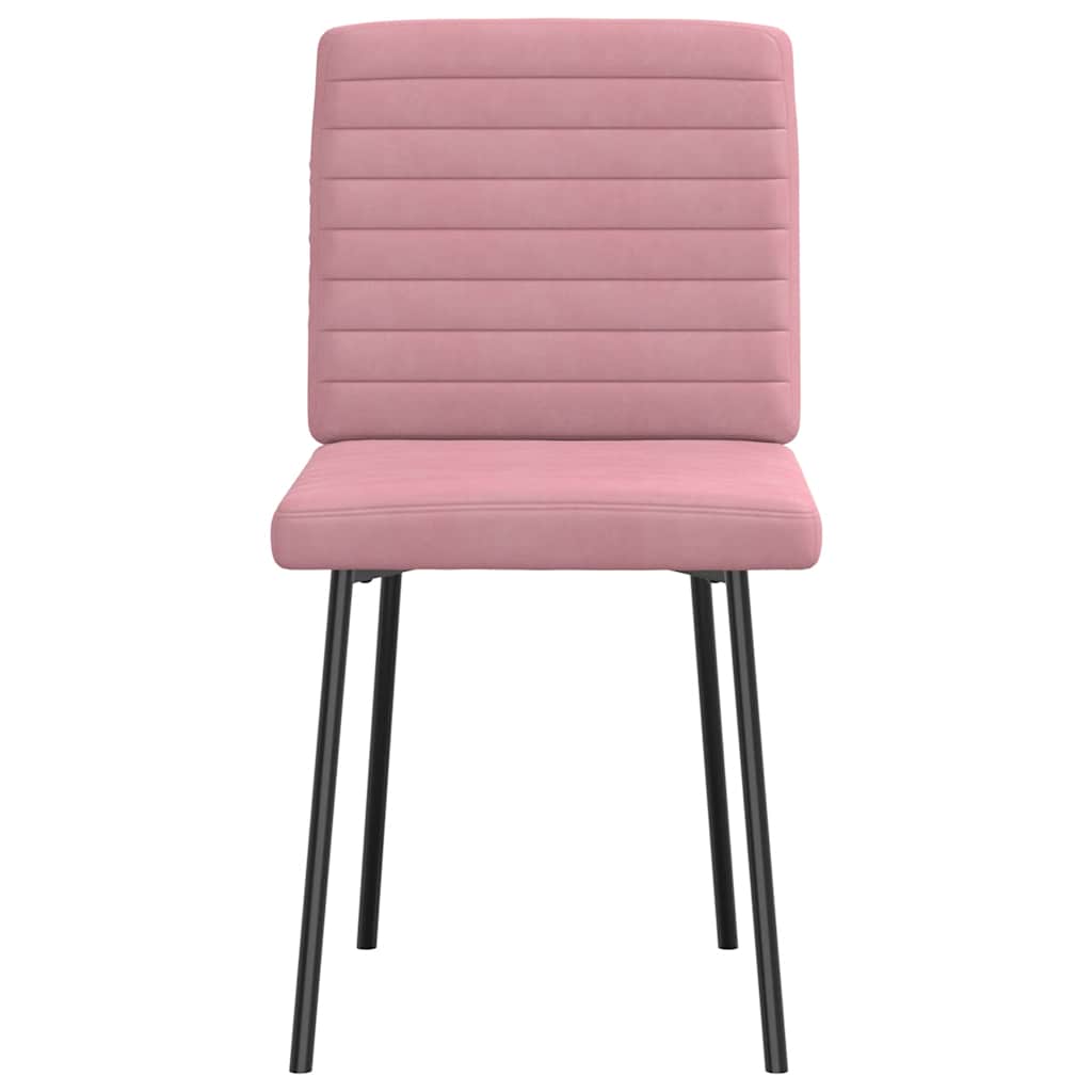 spisebordsstole 6 stk. velour lyserød