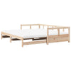 daybed med udtræk og madrasser 90x190 cm massivt fyrretræ