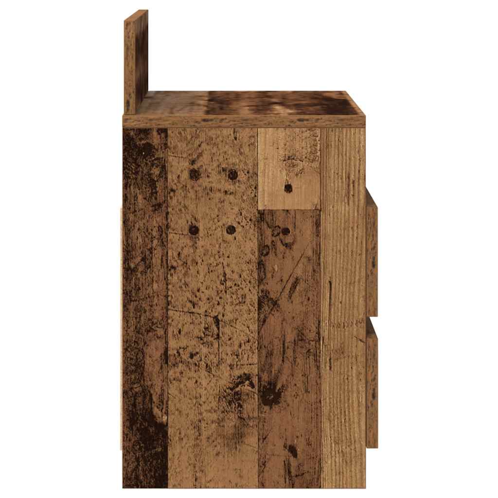 sengeborde 2 stk. med 2 skuffer 40x33x60 cm antikt træ - Flotthjem
