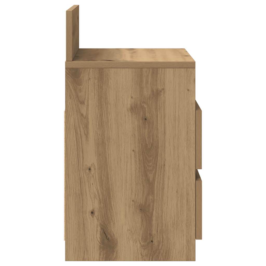 sengebord med 2 skuffer 40x33x60 cm kunsteg - Flotthjem
