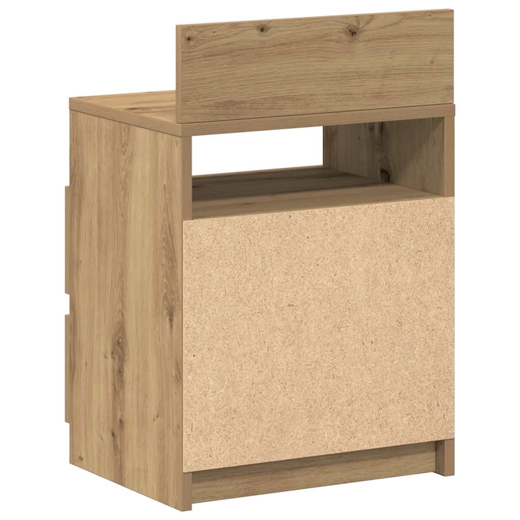 sengebord med 2 skuffer 40x33x60 cm kunsteg - Flotthjem